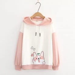 Juwas CLOTHING Cute Shiba Inu Print Hoodie