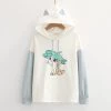 Juwas CLOTHING Kawaii Cat Leaf Hat Print Hoodie