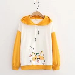 Juwas CLOTHING Cute Shiba Inu Print Hoodie