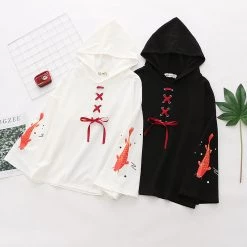 Juwas CLOTHING Japanese Carp Lace Up Sweatshirt