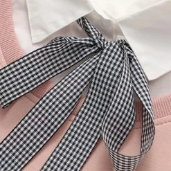 Juwas Rabbit Print Fake Two-Piece Hoodie