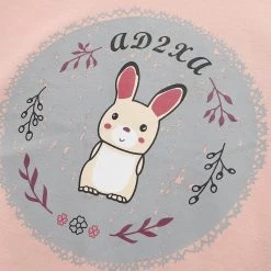 Juwas Rabbit Print Fake Two-Piece Hoodie
