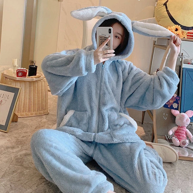 Juwas CLOTHING Adorable Rabbit Hoodie Ears Fluffy Onesie 4 Juwas CLOTHING Adorable Rabbit Hoodie Ears Fluffy Onesie
