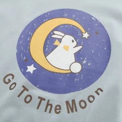 Juwas Bunny Moon Print Fake-Two Sweatshirt CLOTHING