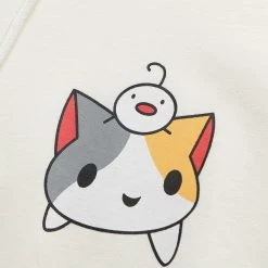 Juwas Mini Cat Print Lace Basic Hoodie