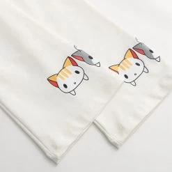 Juwas Mini Cat Print Lace Basic Hoodie