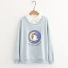 Juwas Bunny Moon Print Fake-Two Sweatshirt CLOTHING