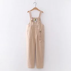 Juwas Kawaii Japanese Cat Embroider Overalls NEW ARRIVAL