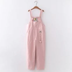 Juwas Kawaii Japanese Cat Embroider Overalls NEW ARRIVAL