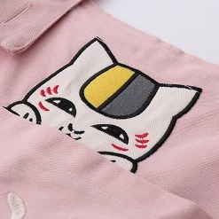 Juwas Kawaii Japanese Cat Embroider Overalls NEW ARRIVAL
