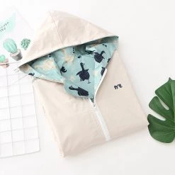 Juwas CLOTHING Duck Print Zipper Both Side Hoodie Jacket