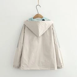 Juwas CLOTHING Duck Print Zipper Both Side Hoodie Jacket