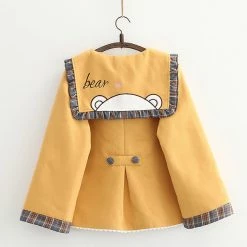 Juwas CLOTHING Kawaii White Bear Sailor Coat Jacket