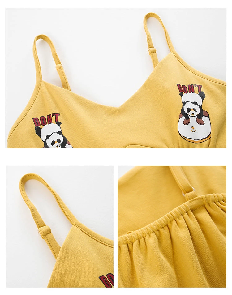 Juwas Kawaii “Don’t” Panda Yellow Sleepover Pajama Set 6 Juwas Kawaii “Don’t” Panda Yellow Sleepover Pajama Set