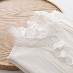 Juwas CLOTHING Basic Chic Victorian Ruffled Long Sleeve Blouse