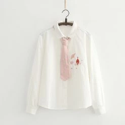 Juwas Cute Japanese Red Lantern Long Sleeve Polo Shirt