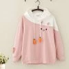 Juwas.com Online Store NEW ARRIVAL Kawaii Rabbit Carrot Cotton Fleece Hoodie