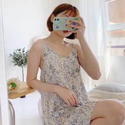 Juwas Flower Prints Nightgown Dress Pajama NEW ARRIVAL