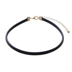 Juwas NEW ARRIVAL Classic Black Leather Strip Neck Choker