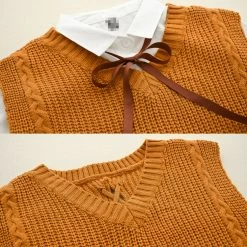 Juwas.com Online Store Japanese College Style Bowknot Shirt Vest Set