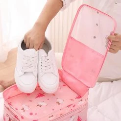 Juwas.com Online Store NEW ARRIVAL Rabbit Elephant Flamingo Lemon Alpaca Print Travel Shoes Bag Organizer