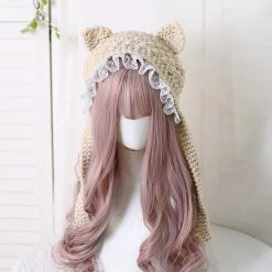 Juwas Cat Ear Bowknot Knitted Hat