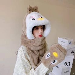 Juwas Lovely Duck Hooded Warm Soft Scarf CLOTHING