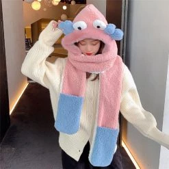 Juwas Lovely Crab Hooded Scarf Gloves