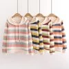 Juwas Candy Color Stripe Hoodie