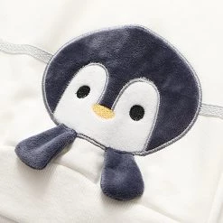Juwas Baby Penguin Embroidery Lace Up Hoodie