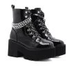 Juwas Shoes Gothic Patent Leather Wrap Around Chains Platform Boots 1 Juwas Shoes Gothic Patent Leather Wrap Around Chains Platform Boots