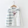 Juwas CLOTHING Stripe Koala Bunny Kitty Hoodie