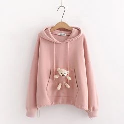 Juwas CLOTHING Bear Doll Pocket Hoodie
