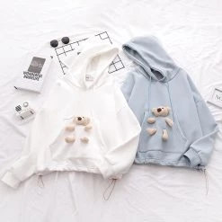 Juwas CLOTHING Bear Doll Pocket Hoodie