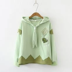 Juwas Dinosaur Embroidery Tie Hoodie