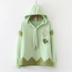 Juwas Dinosaur Embroidery Tie Hoodie