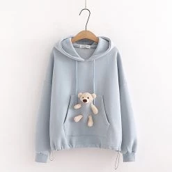 Juwas CLOTHING Bear Doll Pocket Hoodie