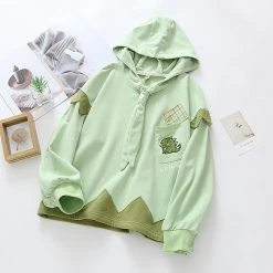 Juwas Dinosaur Embroidery Tie Hoodie