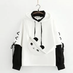 Juwas Cute Panda Fake Bag Hoodie NEW ARRIVAL