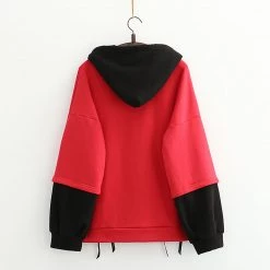 Juwas NEW ARRIVAL Bunny Print Lace Up Hoodie