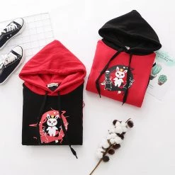 Juwas NEW ARRIVAL Bunny Print Lace Up Hoodie