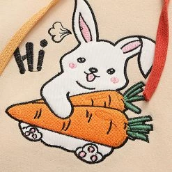 Juwas Cartoon Rabbit Carrot Print Warm Hoodie