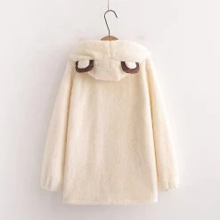 Juwas Bear Ear Button Up Warm Cardigan Coat CLOTHING