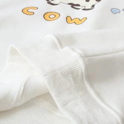 Juwas CLOTHING Cartoon Cow Print Fake Two Piece Sweatshirt