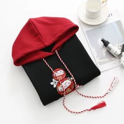 Juwas CLOTHING Lucky Cat Sakura Embroidery Hoodie