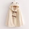 Juwas Bear Ear Button Up Warm Cardigan Coat CLOTHING