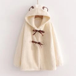 Juwas Bear Ear Button Up Warm Cardigan Coat CLOTHING
