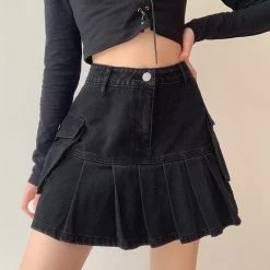 Juwas CLOTHING Vintage Short Denim Skirt