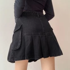 Juwas CLOTHING Vintage Short Denim Skirt