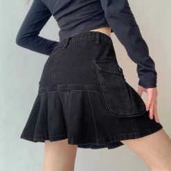 Juwas CLOTHING Vintage Short Denim Skirt